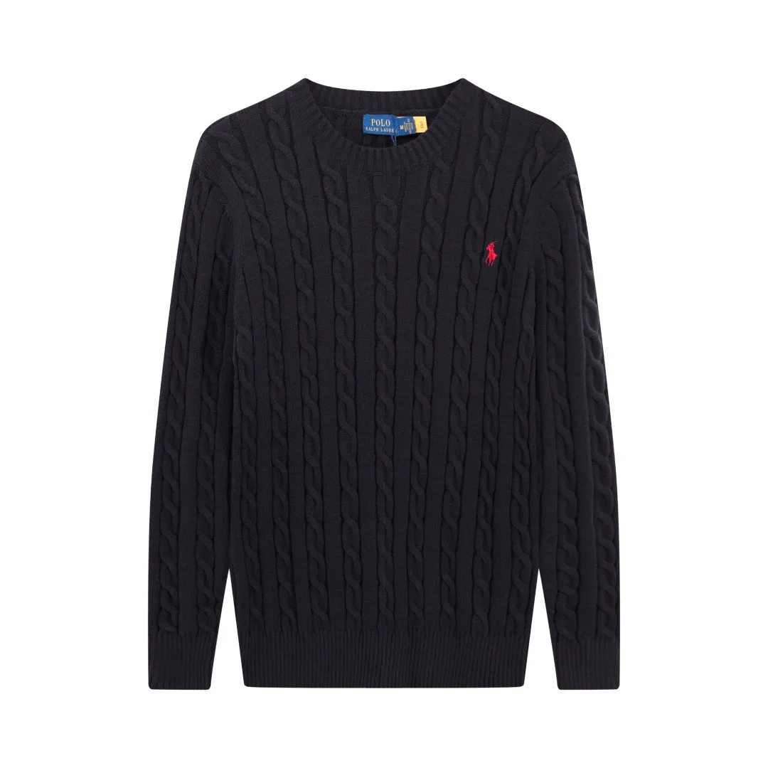 P210 [Ralph Lauren round neck solid color pony embroidery logo twist knitted sweater] ✅Ralph Lauren classic basic versatile knitted pullover crew neck sweater for men and women ✅Main supplier platform live broadcast Wholesale entity Replenish when out of stock will not be removed from the shelves ✅ZP quality 1:1 pattern making Scan the code to enter the GF website Counter quality ✅Detailed quality is the only one in Guangzhou Imported quality cotton yarn Focus on high-end cost-effective Good quality Needless to say ✅The version is restored to the original version. The maximum size can be worn up to 1105 pounds. Loose, comfortable and stress-free. ✅The upper body is simple and easy to match. A must-have for ootd. Good-looking clothes are never picky. A must-have in couples’ wardrobes. Size: S-XL. Color: black, white, gray, royal blue, pink, sky blue, khaki.